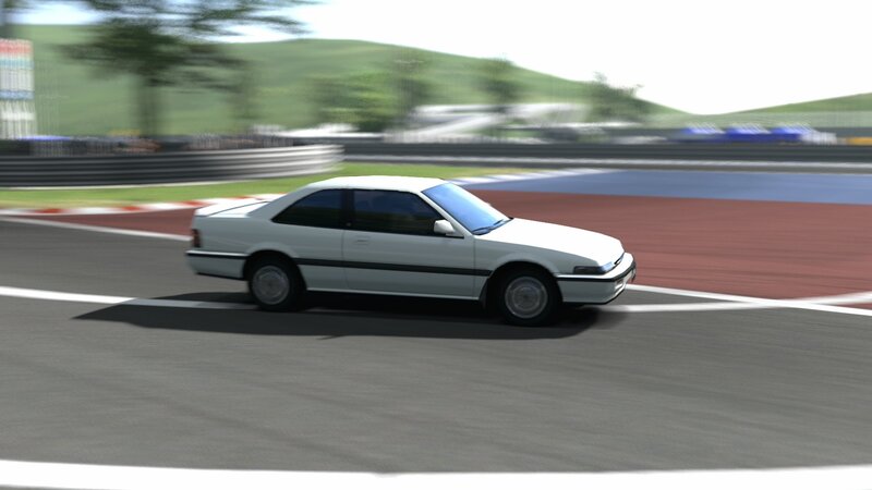 white car on racetrack
