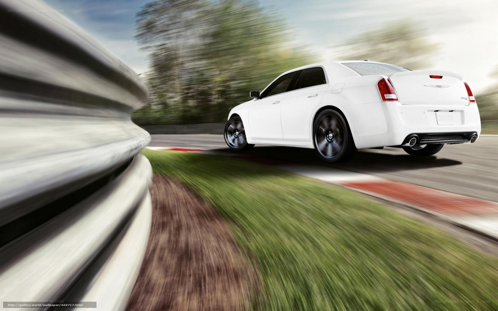white car on racetrack
