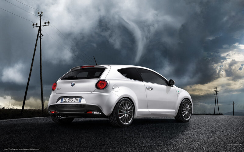 White Car on Road — Dramatic