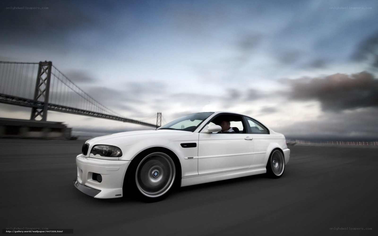 white car on road with bridge