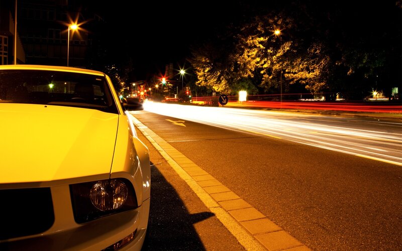White Car on Street