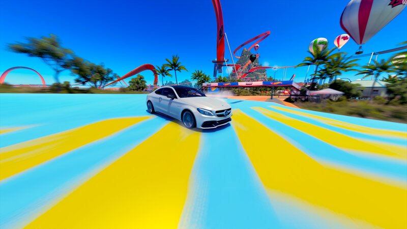 White Car on Track — Blue