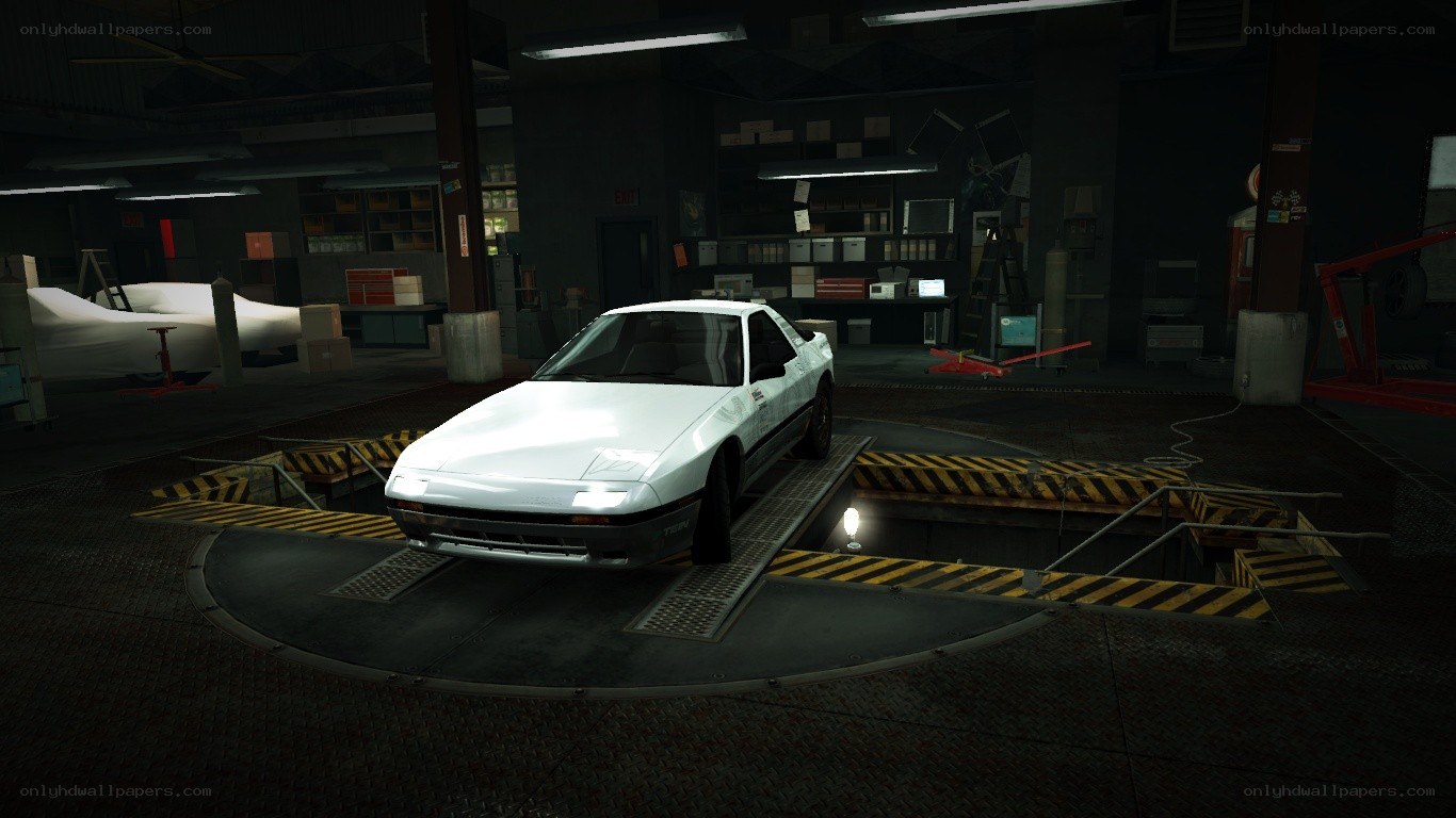 white car on turntable