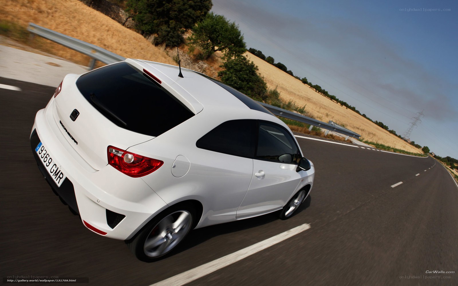 white car on winding road