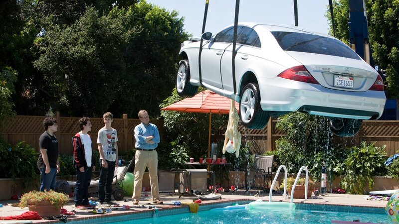 White Car over Pool