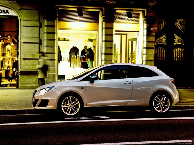 White car parked on city street