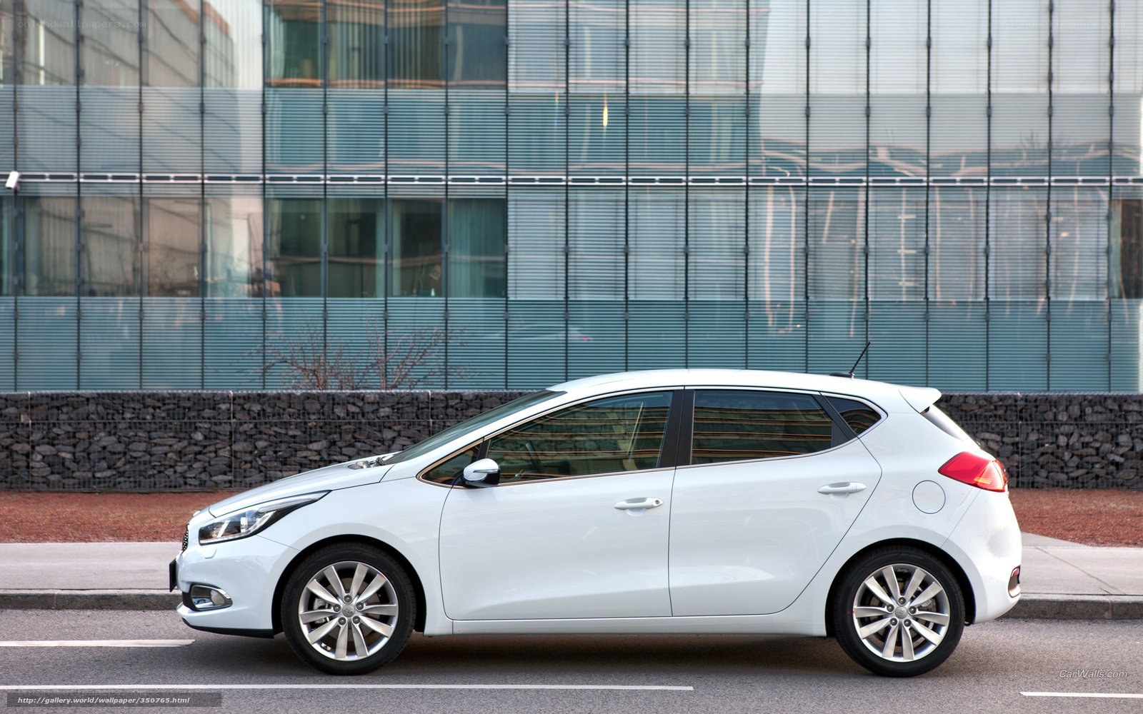 White car parked on street