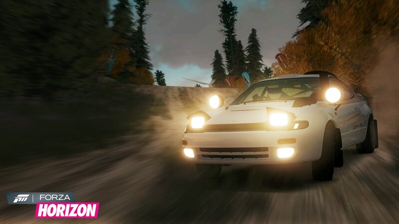 White car racing on dirt road