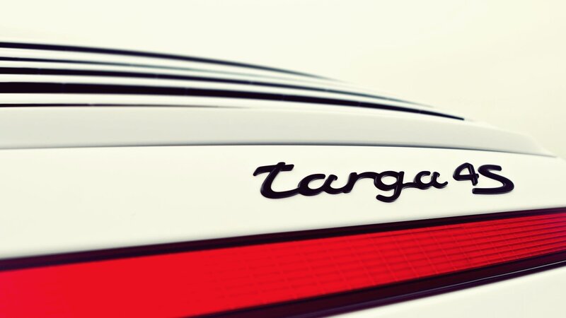 White Car Rear Badge — Minimalist