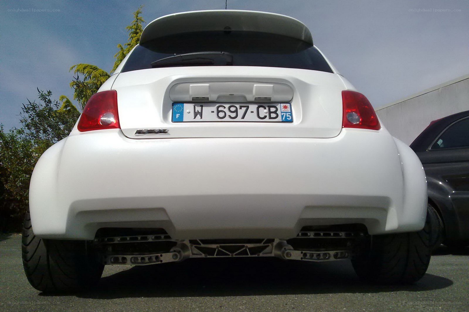 white car rear view