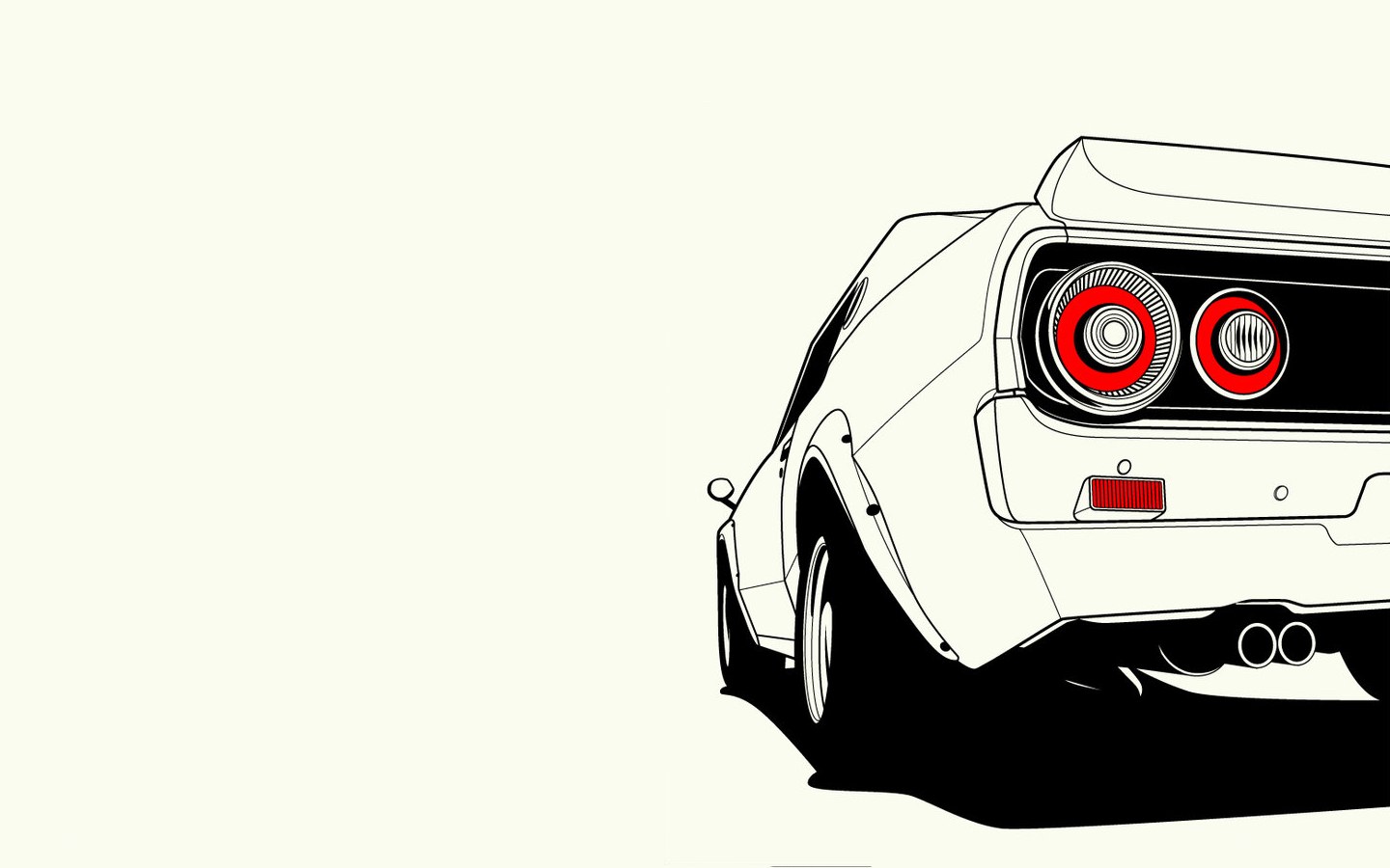 white car rear view illustration