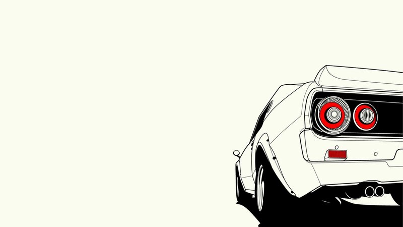 white car rear view illustration