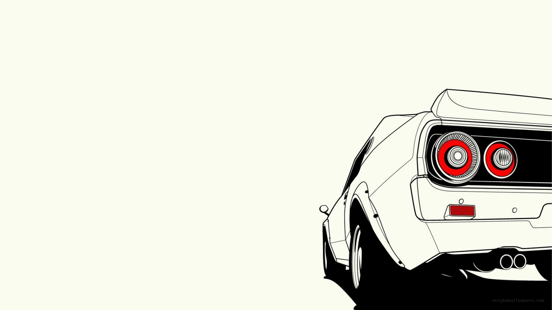 white car rear view illustration
