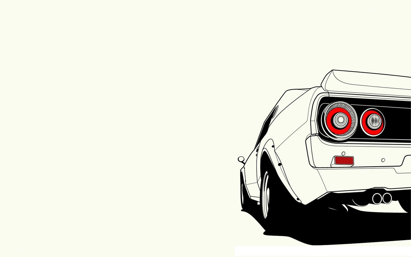 white car rear view illustration