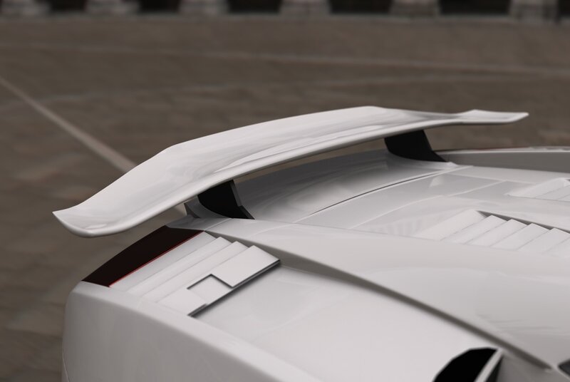 White Car Rear Wing — Neutral