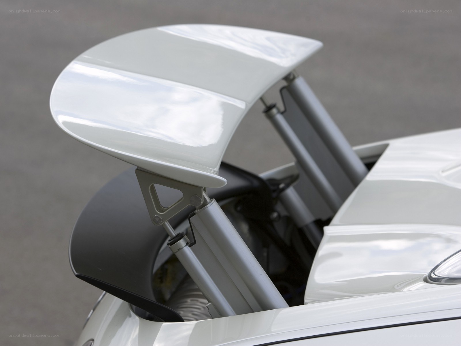 white car spoiler close-up