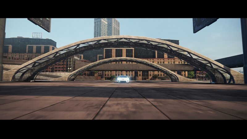 White Car under Bridge