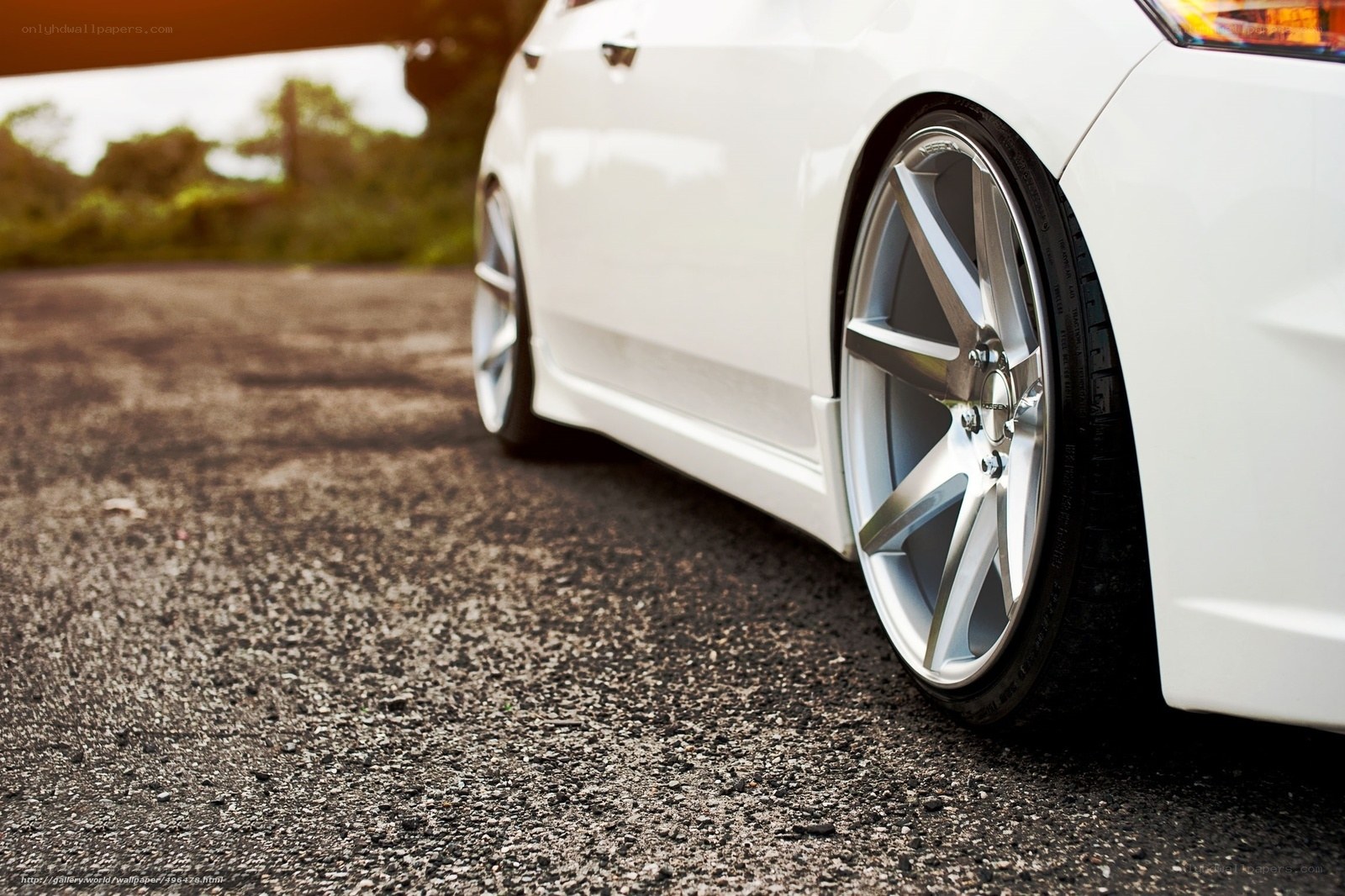 white car wheel close-up