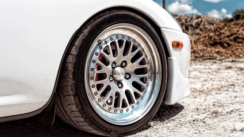 White Car Wheel — Dramatic, Afternoon, Photograph