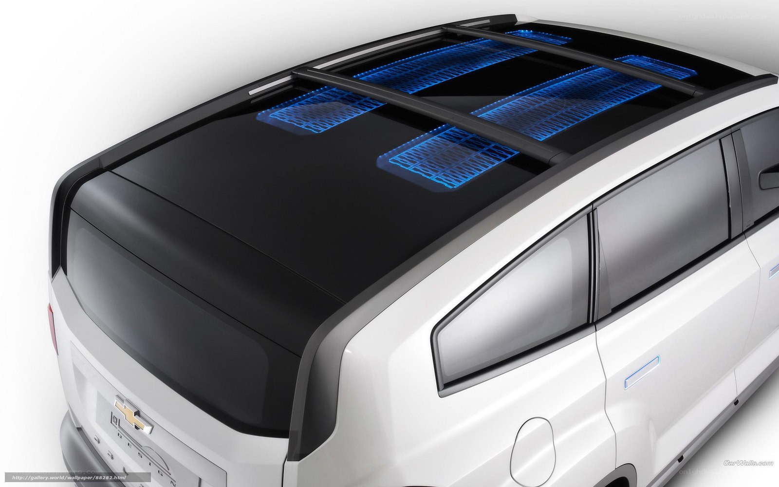 White car with blue roof lights