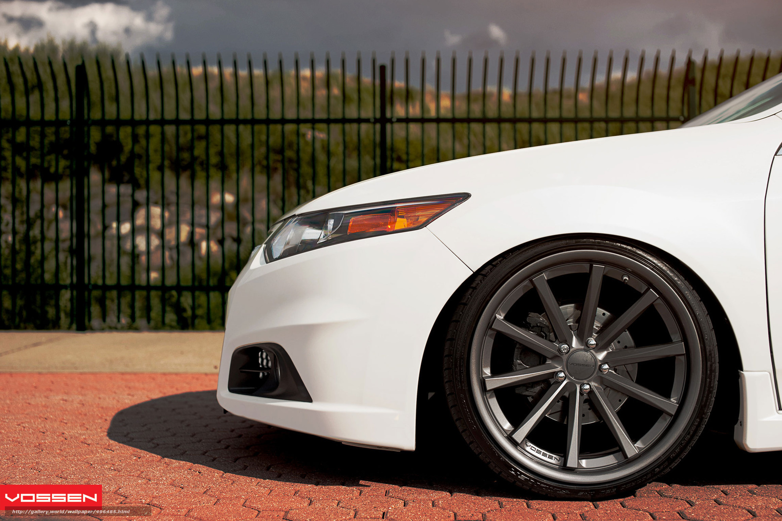 white car with custom wheels