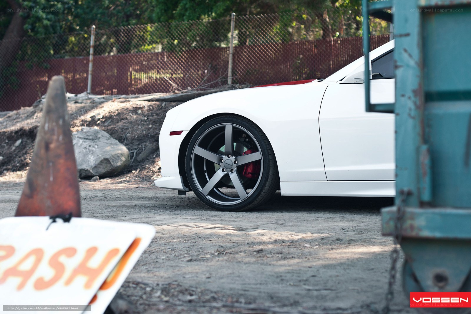white car with custom wheels