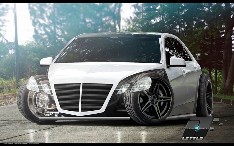 white car with custom wheels