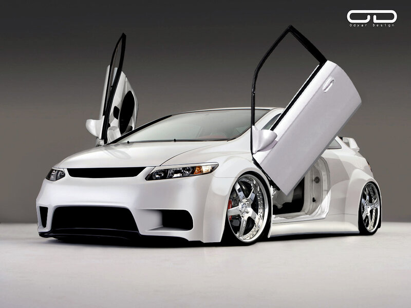 white car with doors open