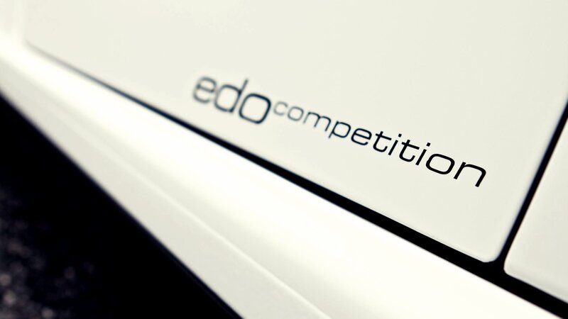 White car with edo competition badge