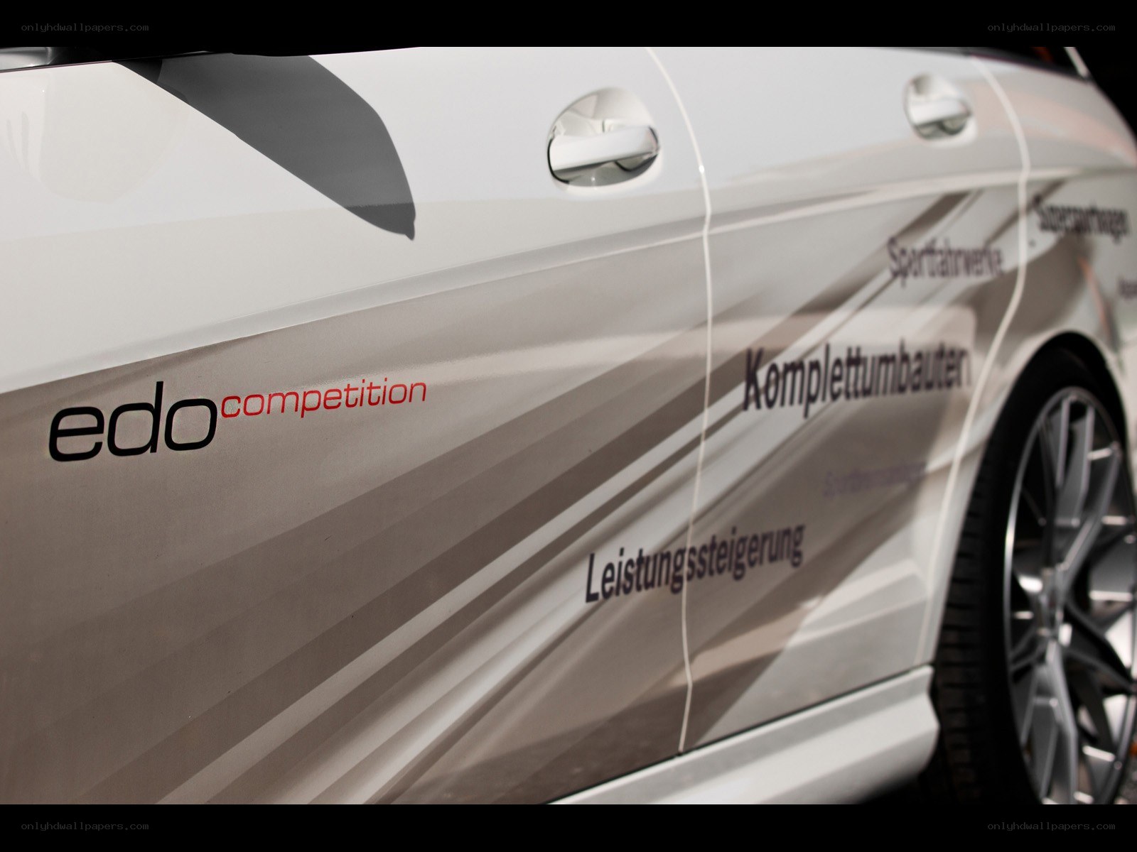 White car with edo competition branding