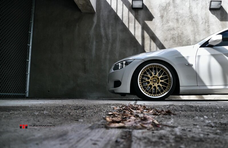 White Car with Gold Wheels — Gray