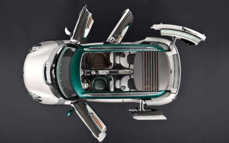 White Car with Open Doors — Modern