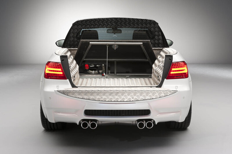 White Car with Open Trunk — Neutral