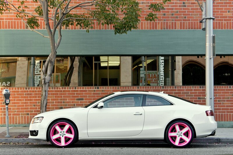 White Car with Pink Wheels — Calm