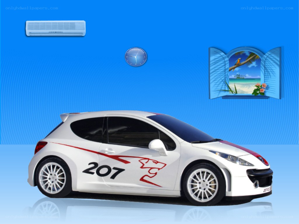 White car with racing decals