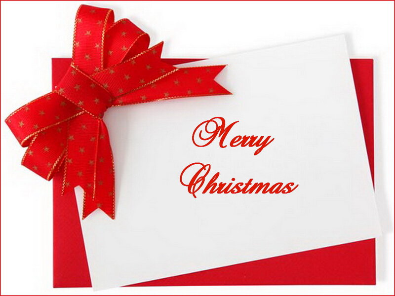 White Card with Red Bow
