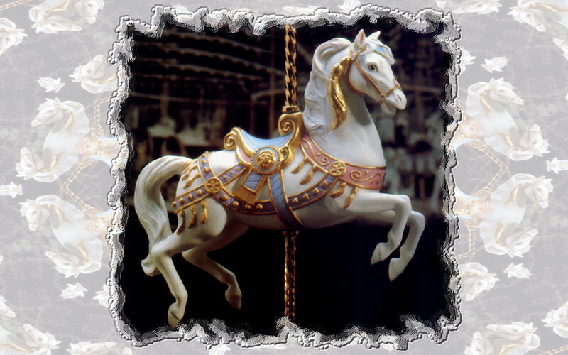 White Carousel Horse — Nostalgic, Photograph