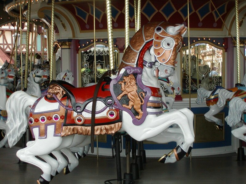 White Carousel Horse — Playful