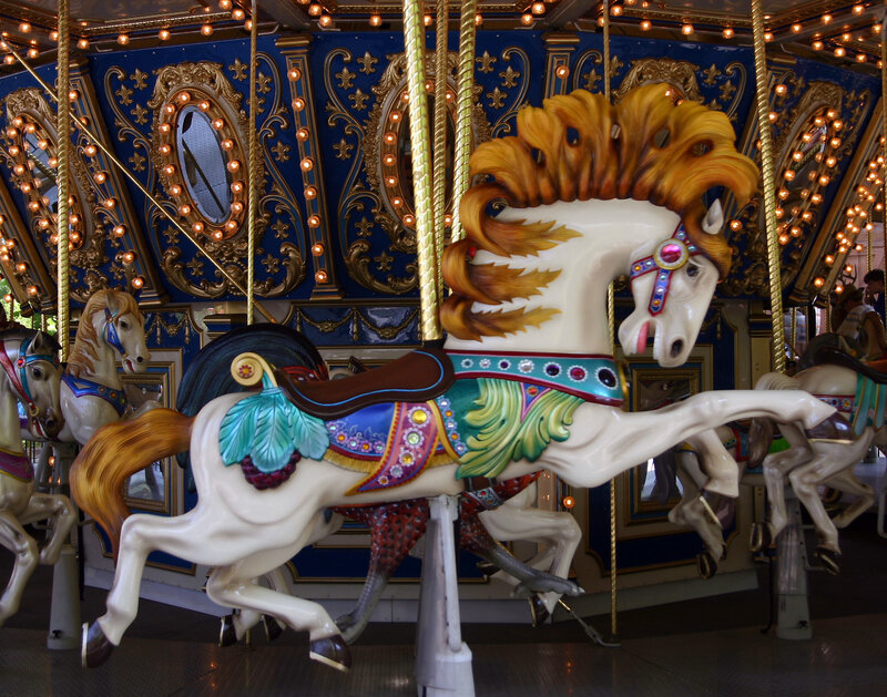 White Carousel Horse