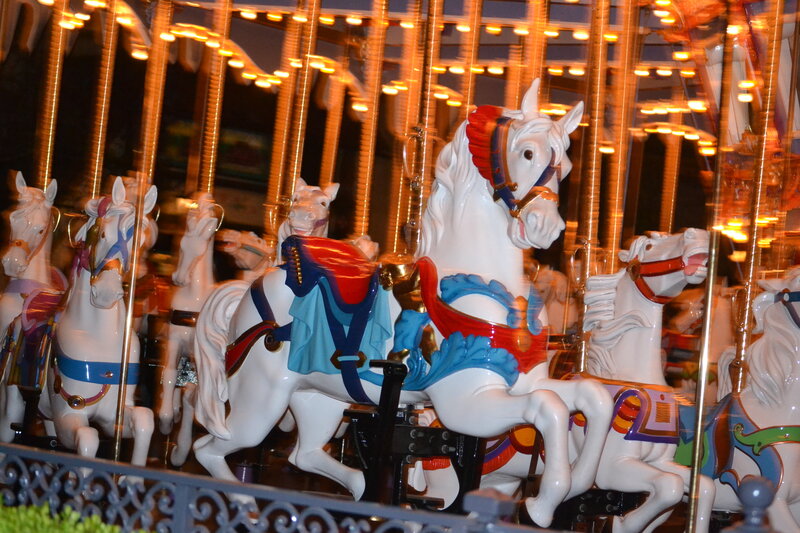 White Carousel Horses