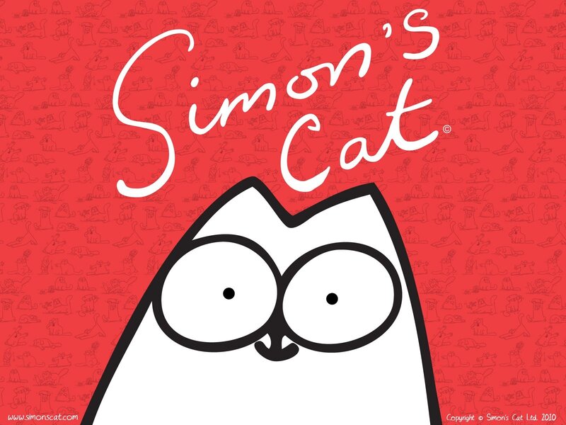 White Cartoon Cat — Red