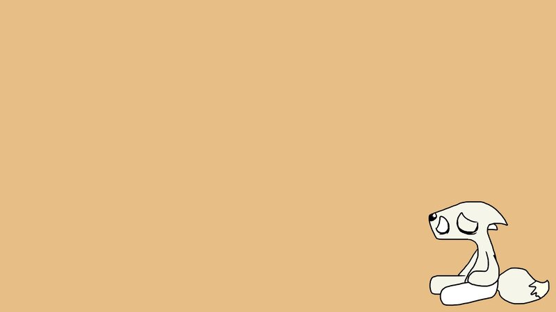 white cartoon fox sitting
