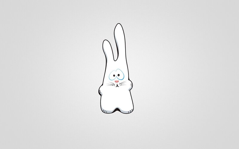 White Cartoon Rabbit — Neutral, Illustration