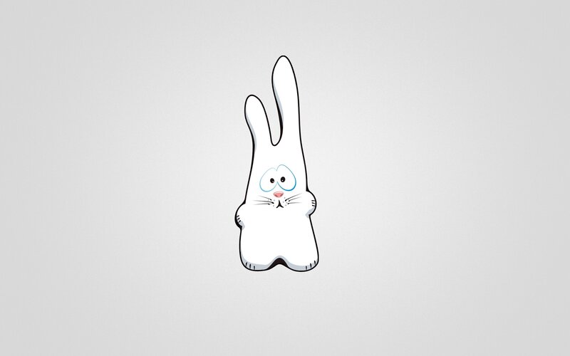 White Cartoon Rabbit — Neutral