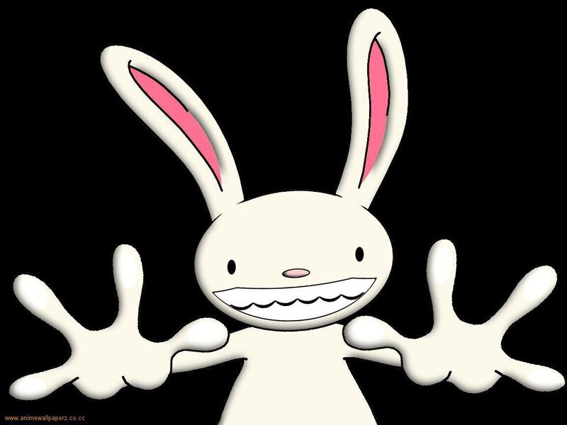 White Cartoon Rabbit — Playful, Digital Art, Ears, Hands