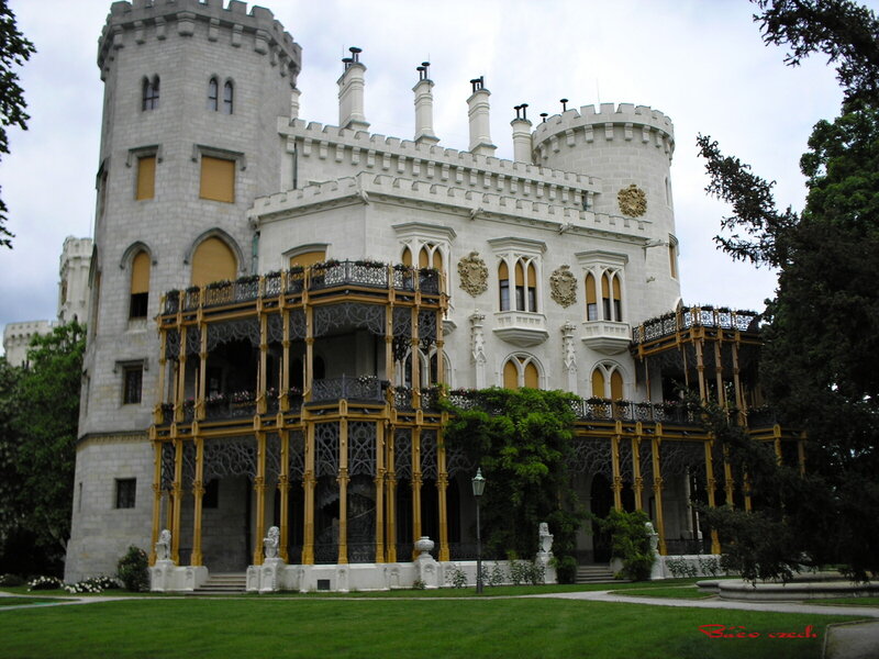 White Castle with Golden Balcony