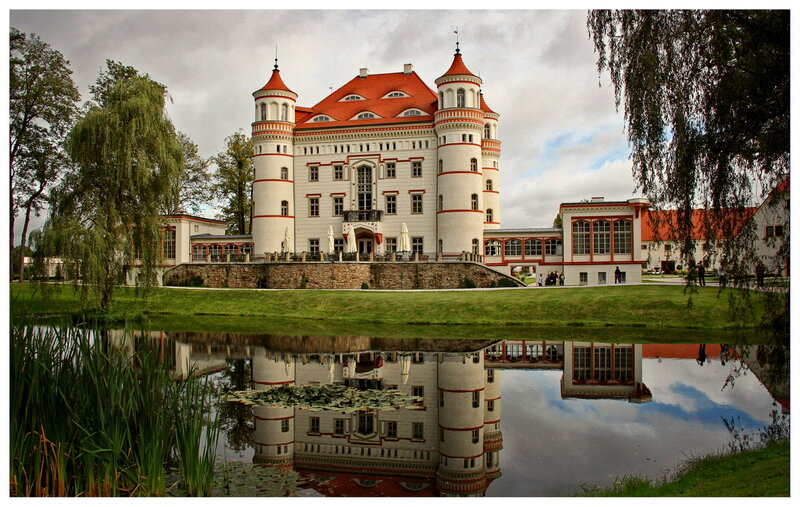 White Castle with Red Roof — Serene, Afternoon, Photograph