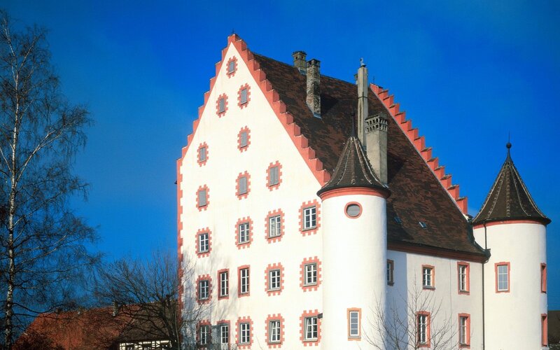 White castle with red trim