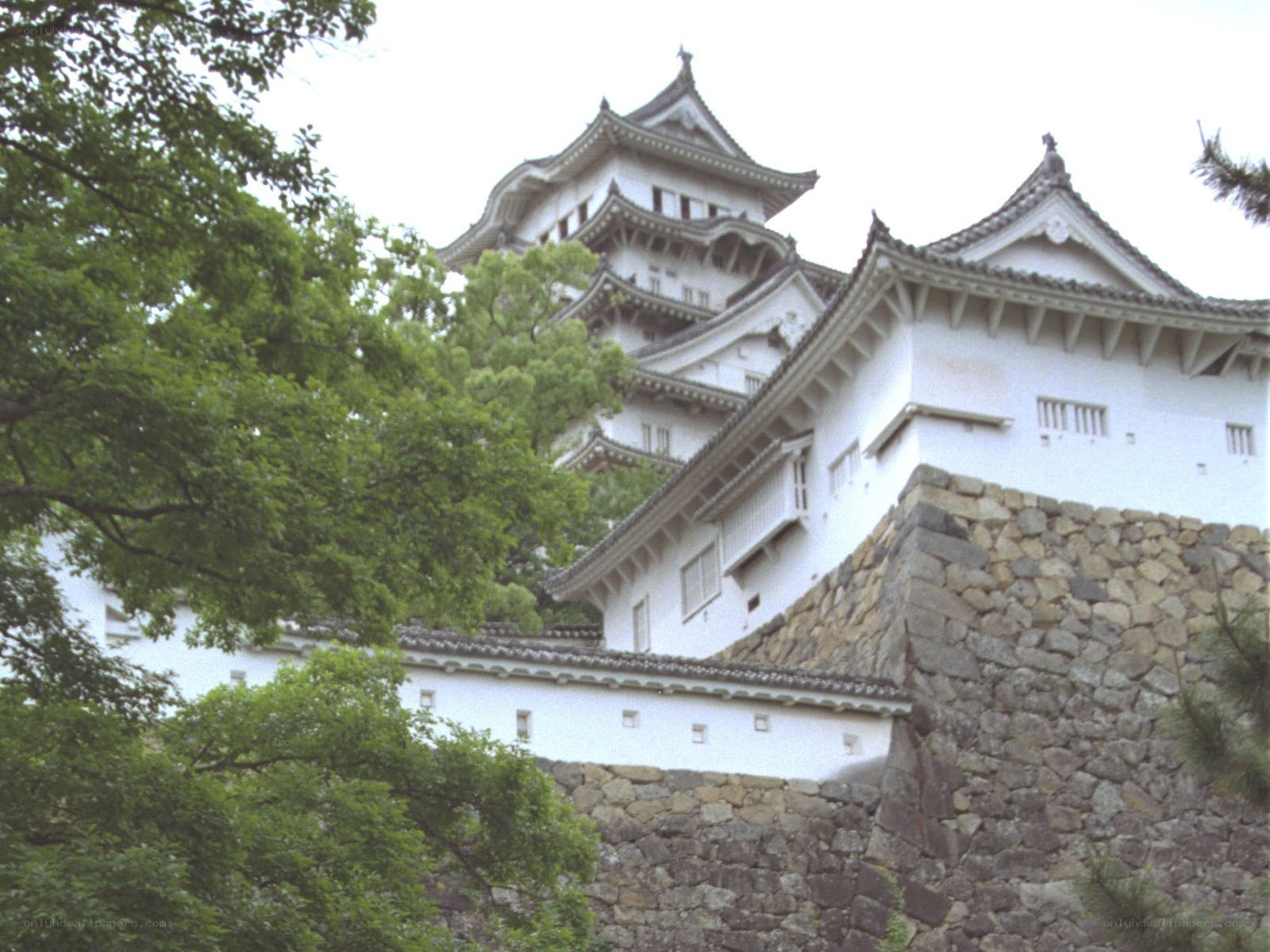 white castle with stone walls