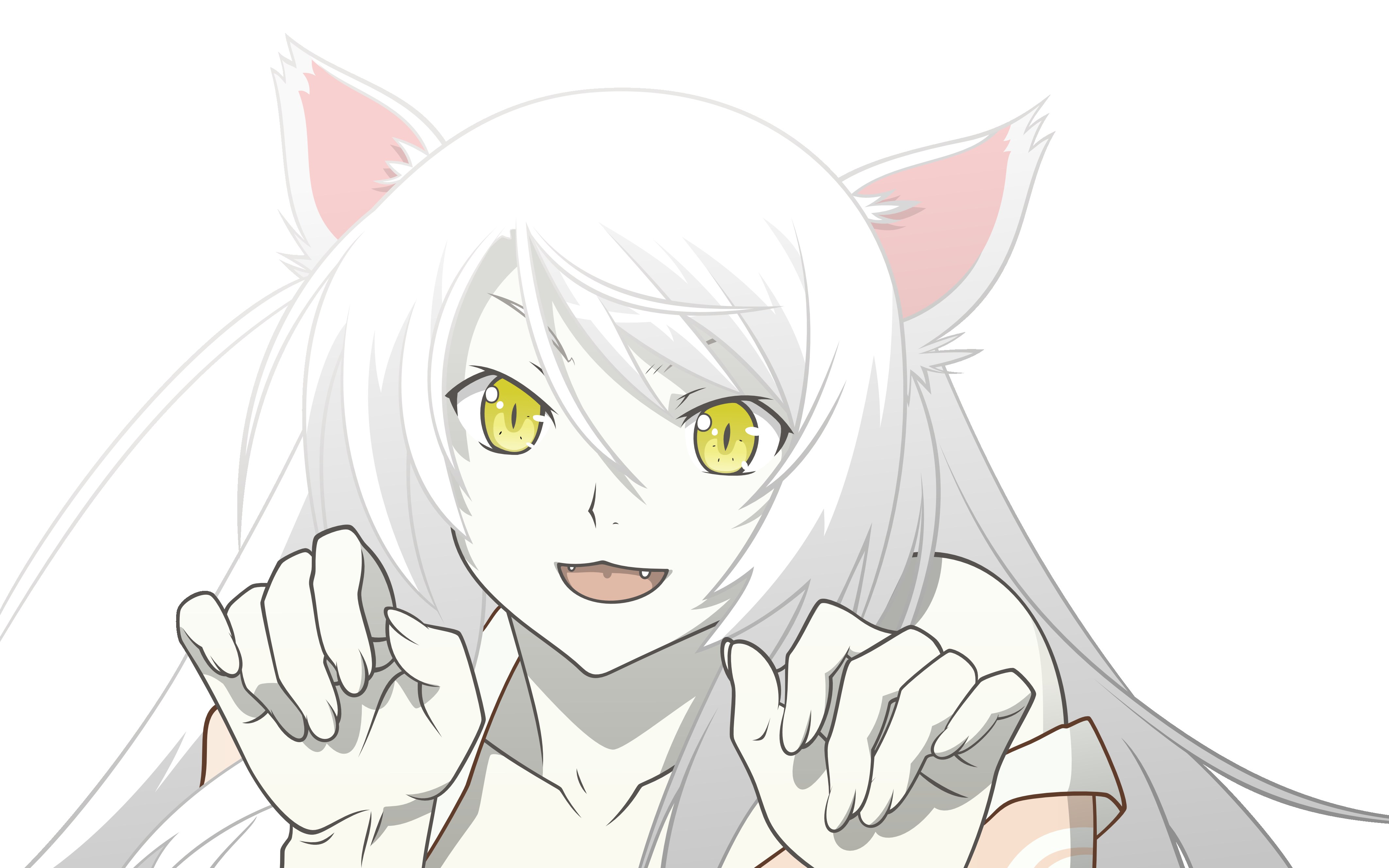 white cat-eared anime character